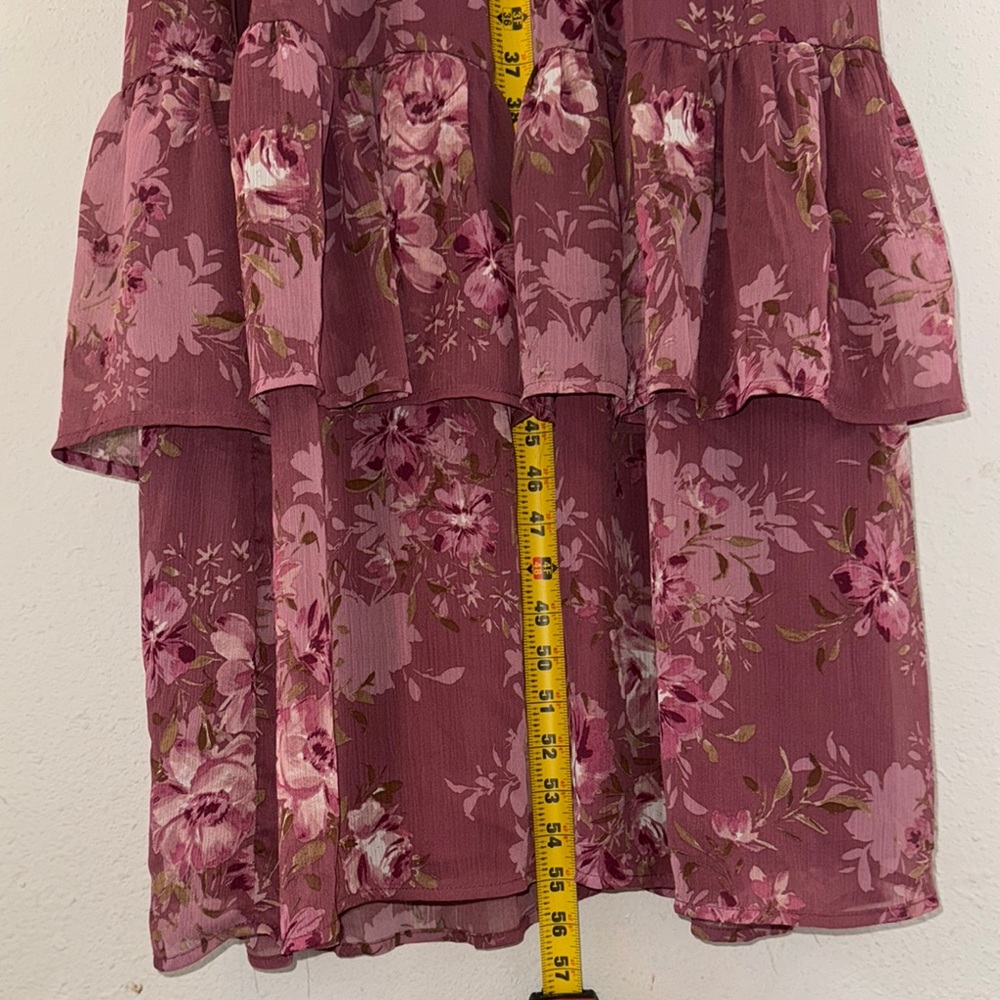 Miami  Francesca’s. Rosewood  color Maxi Dress  floral - Picture 6 of 9